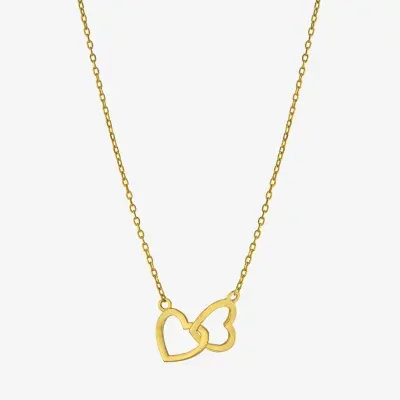 Silver Treasures 14K Gold Over Silver 16 Inch Cable Heart Pendant Necklace