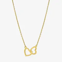 Silver Treasures 14K Gold Over Silver 16 Inch Cable Heart Pendant Necklace