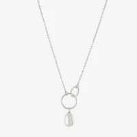 Silver Treasures Cultured Freshwater Pearl Sterling Silver 16 Inch Cable Round Pendant Necklace