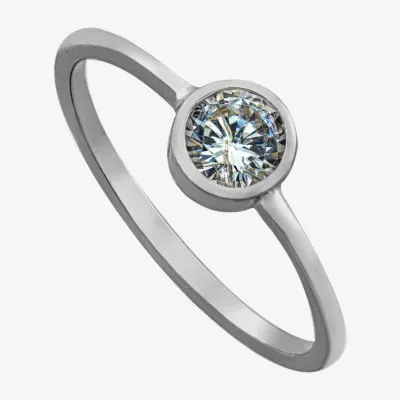 Silver Treasures Cubic Zirconia Sterling Round Band