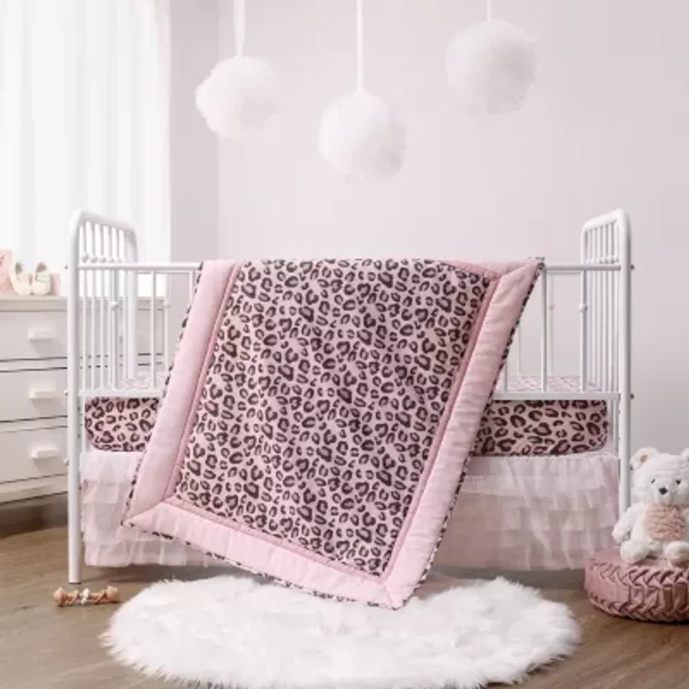 The Peanutshell Leopard Blush 3-pc. Crib Bedding Set