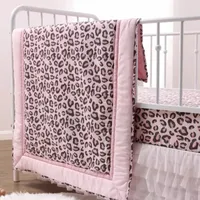 The Peanutshell Leopard Blush 3-pc. Crib Bedding Set