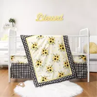 The Peanutshell Sunflower Floral 3-pc. Crib Bedding Set