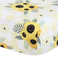 The Peanutshell Sunflower Floral 3-pc. Crib Bedding Set