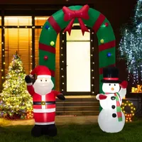 Glitzhome 8' Santa Snowman Gate Arch Self Inflating Christmas Outdoor Inflatable