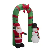 Glitzhome 8' Santa Snowman Gate Arch Self Inflating Christmas Outdoor Inflatable