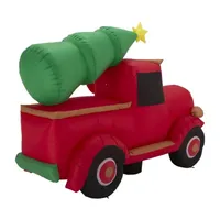 Glitzhome 7' Santa Claus Truck Self Inflating Christmas Outdoor Inflatable