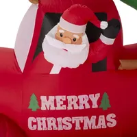 Glitzhome 7' Santa Claus Truck Self Inflating Christmas Outdoor Inflatable