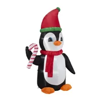 Glitzhome 8' Lighted Self Inflating Christmas Outdoor Inflatable Penguin