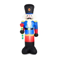 Glitzhome 8' Lighted Self Inflating Christmas Outdoor Inflatable Nutcracker