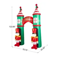 Glitzhome 10' Soldiers Gate Arch Self Inflating Christmas Outdoor Inflatable