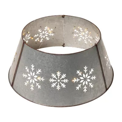 Glitzhome 26" Snowflake Cutout Metal Christmas Tree Collar