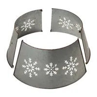 Glitzhome 26" Snowflake Cutout Metal Christmas Tree Collar