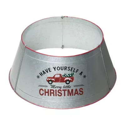 Glitzhome 26" Galvanized Metal Truck Christmas Tree Collar