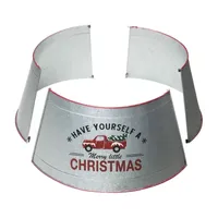 Glitzhome 26" Galvanized Metal Truck Christmas Tree Collar