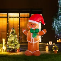 Glitzhome 8' Gingerbread Man Lighted Christmas Outdoor Inflatable