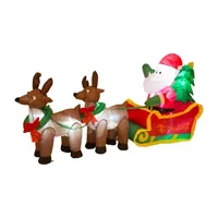 Glitzhome 7' Santa Sleigh Lighted Christmas Outdoor Inflatable