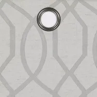 Eclipse Ambiance Lattice Draft Stopper Energy Saving 100% Blackout Grommet Top Single Curtain Panel