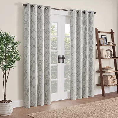 Eclipse Ambiance Lattice Draft Stopper Grommet Top Energy Saving 100% Blackout Single Curtain Panels