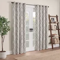 Eclipse Ambiance Lattice Draft Stopper Energy Saving 100% Blackout Grommet Top Single Curtain Panel