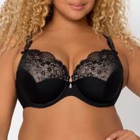 Curvy Couture Tulip Lace Push Up Bra-1017