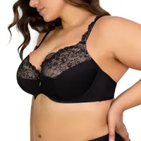 Curvy Couture Tulip Lace Push Up Bra-1017