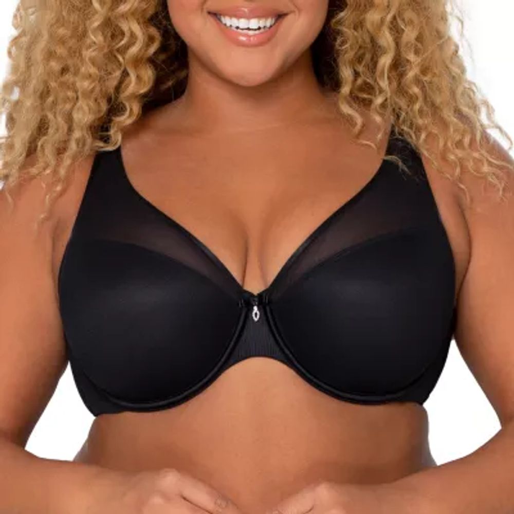 Sheer Mesh Full Coverage Unlined Underwire Bra - Bark – Curvy Couture