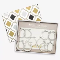 Mixit Womens Stainless Steel Hypoallergenic 5 Pair Earring Set