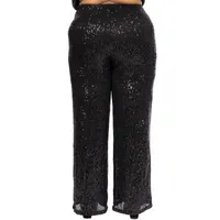 Premier Amour-Plus Womens Sequin Wide Leg Pull-On Pants