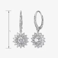 3 1/4 CT. T.W. Cubic Zirconia Sterling Silver Flower Drop Earrings