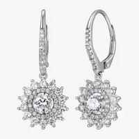 3 1/4 CT. T.W. Cubic Zirconia Sterling Silver Flower Drop Earrings