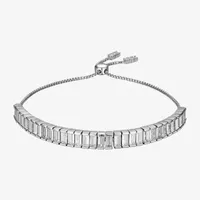 Cubic Zirconia Sterling Silver Bolo Bracelet