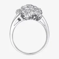 Womens 1/4 CT. T.W. Cubic Zirconia Sterling Silver Oblong Cocktail Ring