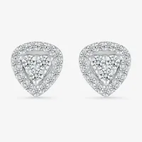 1/5 CT. T.W. Natural White Diamond Sterling Silver 6.7mm Triangle Stud Earrings