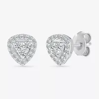 1/5 CT. T.W. Natural White Diamond Sterling Silver 6.7mm Triangle Stud Earrings