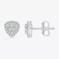 1/5 CT. T.W. Natural White Diamond Sterling Silver 6.7mm Triangle Stud Earrings