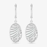 1/3 CT. T.W. Natural White Diamond Sterling Silver Oval Drop Earrings