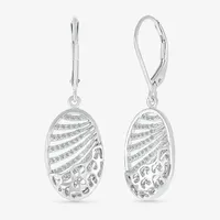 1/3 CT. T.W. Natural White Diamond Sterling Silver Oval Drop Earrings