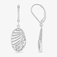 1/3 CT. T.W. Natural White Diamond Sterling Silver Oval Drop Earrings