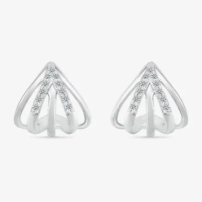1/8 CT. T.W. Natural White Diamond Sterling Silver 12mm Stud Earrings
