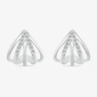 1/8 CT. T.W. Natural White Diamond Sterling Silver 12mm Stud Earrings