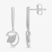 Diamond Accent Mined Diamond Sterling Silver Drop Earrings