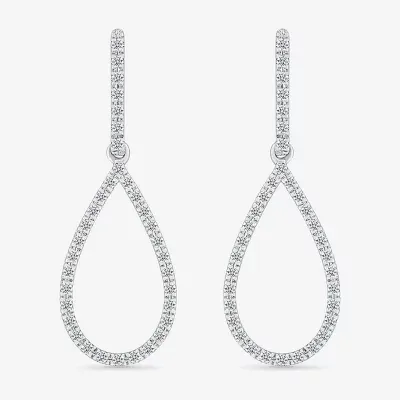 1/3 CT. T.W. Natural White Diamond Sterling Silver Pear Drop Earrings