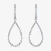 1/3 CT. T.W. Natural White Diamond Sterling Silver Pear Drop Earrings