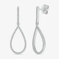 1/3 CT. T.W. Natural White Diamond Sterling Silver Pear Drop Earrings