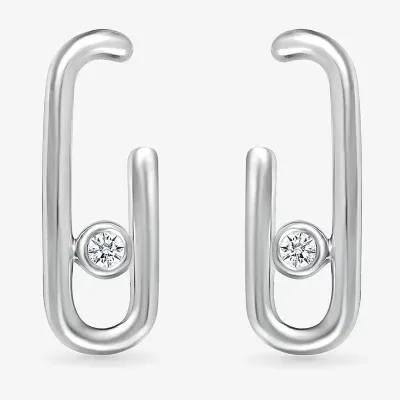 Diamond Accent Natural White Diamond Sterling Silver 18.9mm Stud Earrings