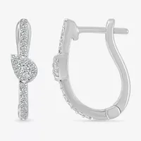 1/3 CT. T.W. Natural White Diamond Sterling Silver 20mm Pear Hoop Earrings