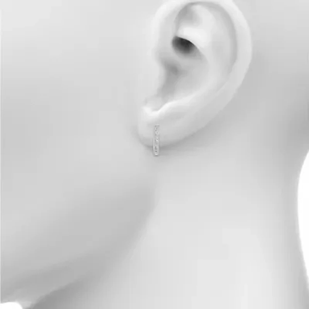 1/2 CT. T.W. Natural White Diamond Sterling Silver 20.5mm Hoop Earrings