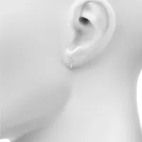 1/6 CT. T.W. Mined White Diamond Sterling Silver 15.5mm Cross Hoop Earrings
