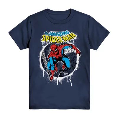 Disney Collection Little & Big Boys Crew Neck Short Sleeve Spiderman Graphic T-Shirt